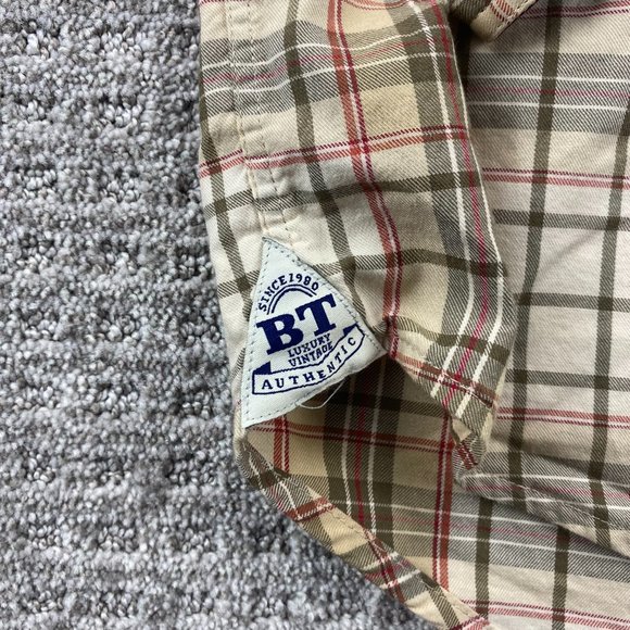 Boston Traders Shirt Men Extra Large XL Brown Red Plaid Button Up Casual Flannel - Picture 2 of 10